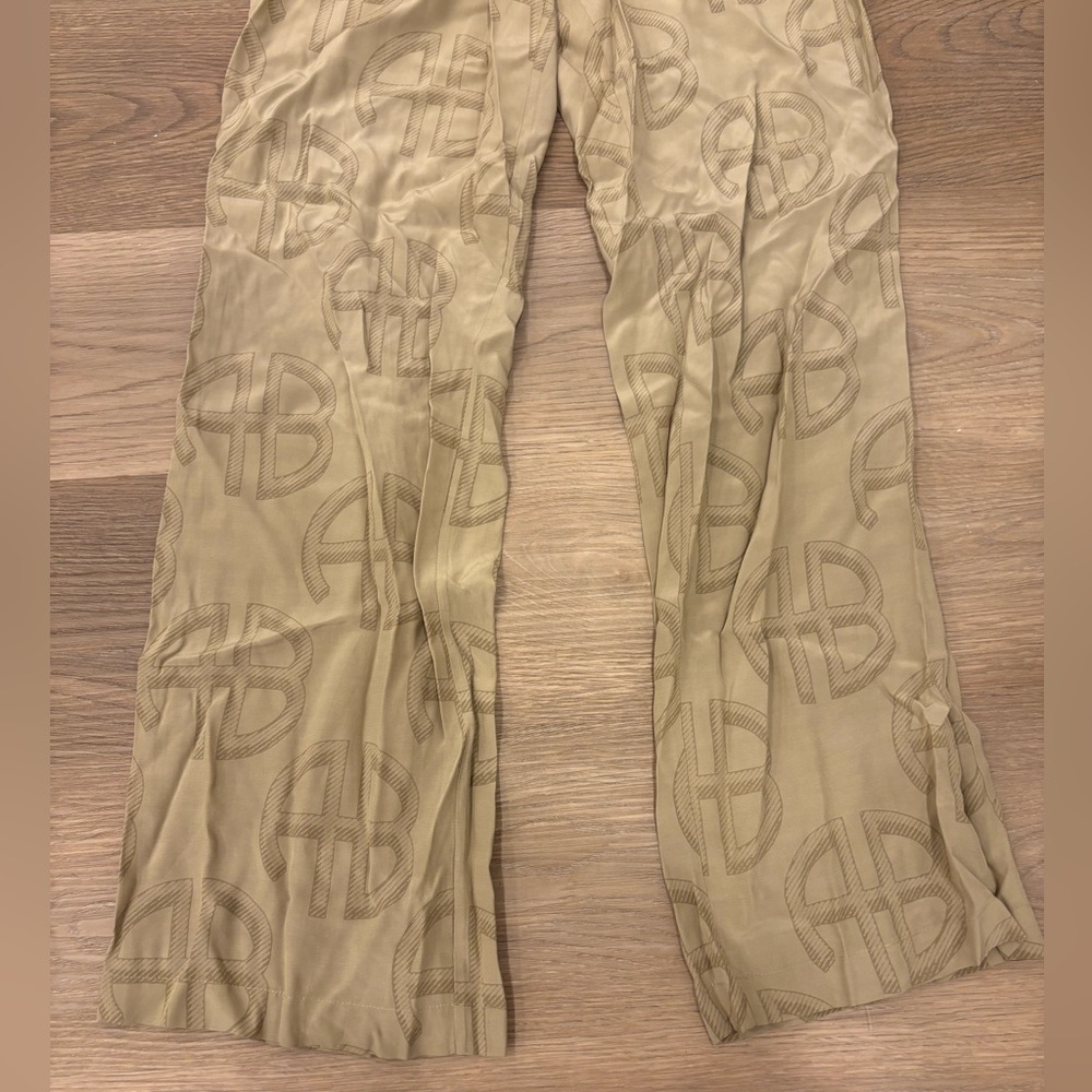 ANINE BING Owen Pant In Celadon Monogram Print - Picture 5 of 9
